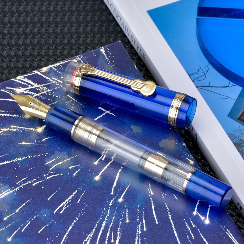 Jinhao Tiandao 1935 Fountain Pen Fine #8 Sword Nib, Blue