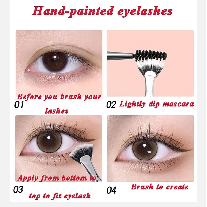 Fodeuxp 2025 New Folding Angle Scalloped Lash Brush, Mascara Fan