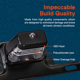 True Mods Black LED License Plate Light for Boat Trailer [Steel Bracket Mount] [DOT FMVSS 108] [SAE L] 12V DC Waterproof Universal Submersible Tag Lamp for Car Work Utility Flat Bed Box Semi Truck RV