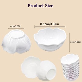 10 Pcs Plastic Flower Shaped Facial Mask Mixing Bowl Mini Making bowl DIY Skin Care Mixing Tool Kit for Lady Women Home Beauty Salon Use (White)