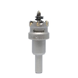 Starrett Tungsten Carbide Tipped Hole Saw - SM26 Sheet Metal Cutter With Arbor & Pilot Drill Bit - For Drilling Stainless Steel Aluminum Alloy - 26 mm