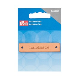 Prym Handmade Label Leather Natural Rectangular, 9.3 x 6.7 x 0.5 cm