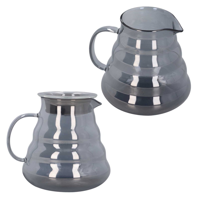 Electroplated Grey Coffee Pot High Borosilicate Glass Hand Coffee Server