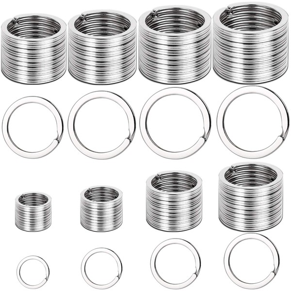 LEOBRO Double Ring, Flat Keyring, 80 Piece Set, Keychain, Double