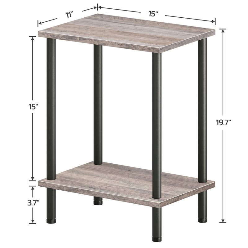 HOOBRO End Table, Small Side Table, Nightstand with 2-Layer Storage