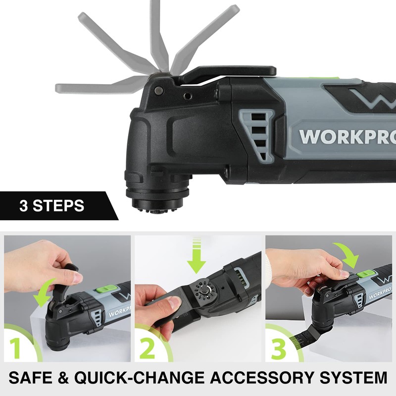WORKPRO Oscillating Multi-Tool Kit for Christmas, 3.0 Amp Corded Quick-Lock