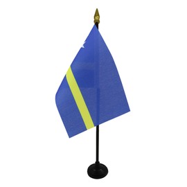 AZ FLAG CURAÇAO TABLE FLAG 4'' x 6'' - CURAÇAOAN DESK FLAG 15 x 10 cm - golden spear top