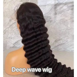 Raw Vietnamese Body Wave Lace Front Wigs Burmese Curly Human Hair Glueless HD Lace Frontal Wigs Natural Hairline for Black Womencolor: deep wave wig, stretched length: 10 inches, Lace Size: 5X5