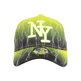 Eclyr Fashion NY Baseball Cap for Kids, Neon Yellow and Black, 7 to 12 Years - Boys Size, Yellow, yellow