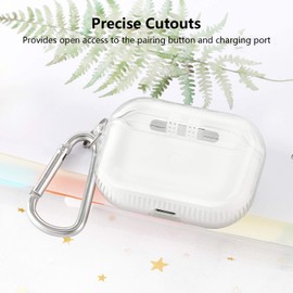 KOREDA Protective Cover for AirPods Pro 2nd Generation/1st Generation, Soft Clear Shockproof and Anti-Fingerprint Case with Keychain for AirPods Pro