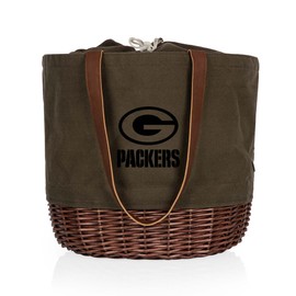 PICNIC TIME Green Bay Packers Coronado Canvas and Willow Basket Tote