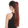 WIG ME UP - YZF-1094S-35 Hairpiece Ponytail Comb and Ribbon 63 cm Long Smooth Red Brown