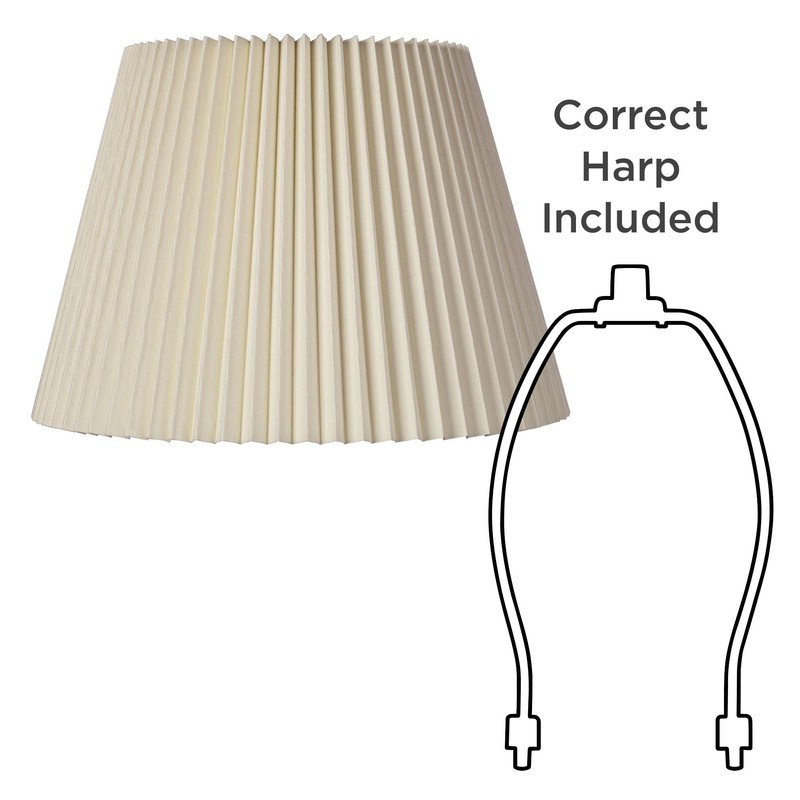 Ivory Linen Knife Pleat Medium Lamp Shade 9" Top x