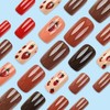 24Pcs Strawberry Press on Nails Cute Fake Nails Medium Square