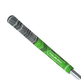 Golf Grip Tour Fit Dual Compound Premium Half Cord Golf Grips Standard Midsize Golf Grips with Golf Tape Set of 1/3/6/9/13 (Standard, Black/Green 1 Single Grip)