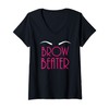 Womens Brow Beater Funny Brow Artist Esthetician V-Neck T-Shirt