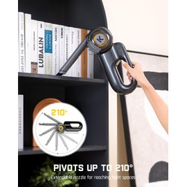 Fanttik Fold V10 Ultra Deluxe Handheld Vacuum Cordless, 17kPa Suction Power, Charging Base, Pivot Nozzle, Up to 35 Mins Runtime, Smart LED Display, Cordless Dustbuster Vacuum for Home, Car