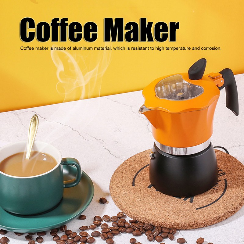 Coffee Maker 150ML Classic Italian Style Double Color Aluminum Moka
