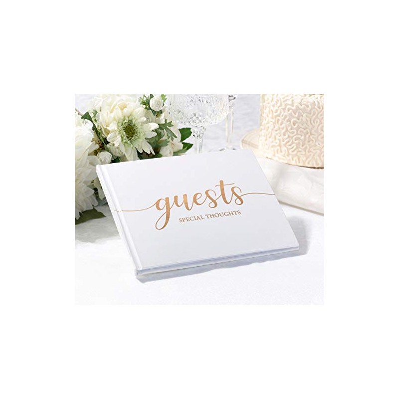Lillian Rose White Minimalist Simple Elegant Chic Wedding Registry Guestbook