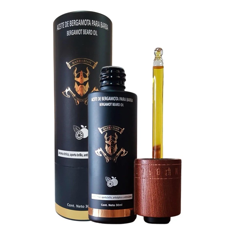 Kit Cuidado De Barba Basico Barbarian Brothers Aceite Bergamota Shampoo