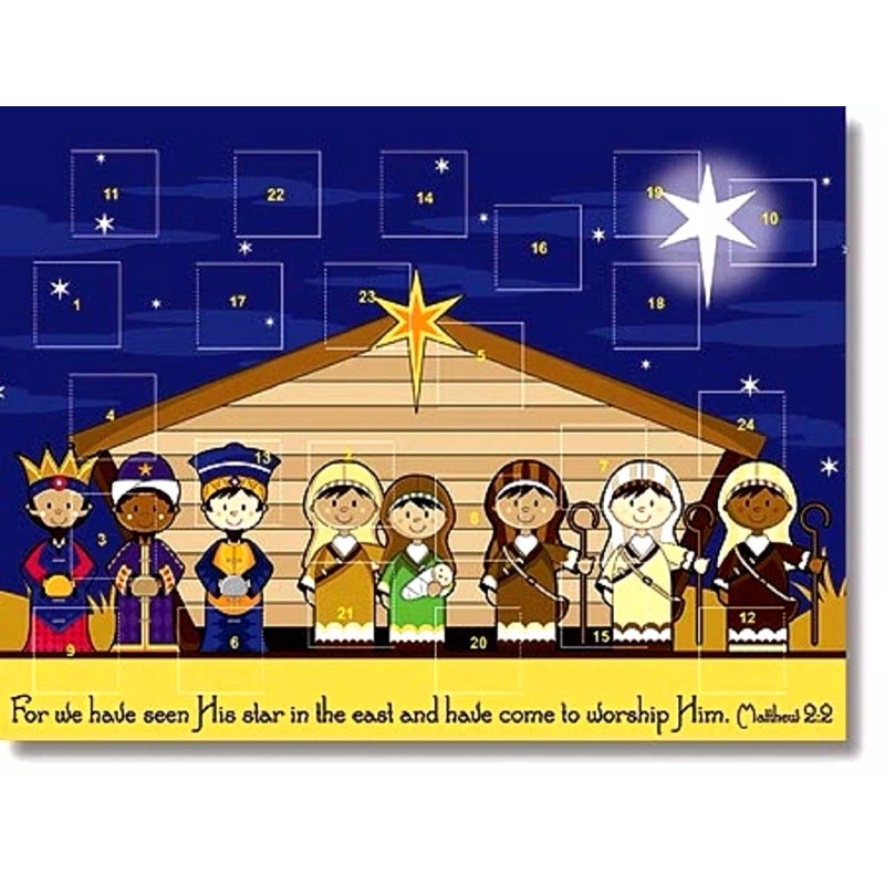 Unbranded (2) Kids Stable Nativity Christmas Advent Calendar 10" x