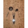 Ajax vintage pendant pull for cabinets drawers in antique pewter