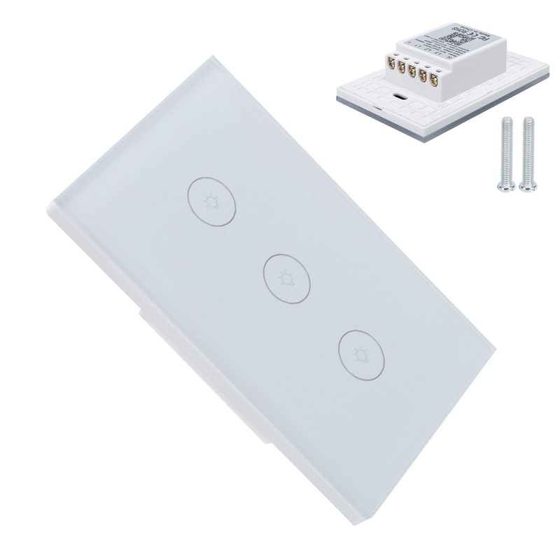 3 Gang Smart WiFi Light Switch Panel Touchable Wireless APP