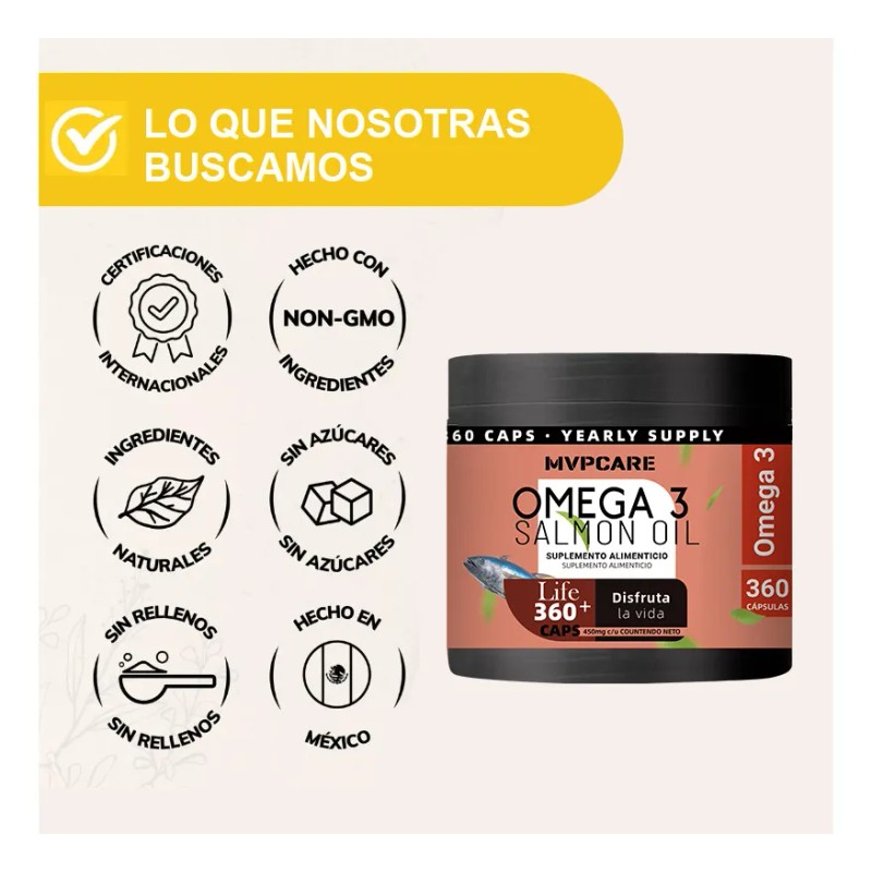MVPCARE Vitamina E Omega 3 Vitamins Sin Sabor Sin Rellenos