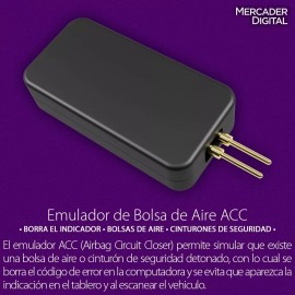 Mercader Digital 5 Pzs Simulador Bolsa Aire Airbag Cinturón Seguridad Acc Srs