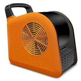 Puligoth Portable Blower Fan for Home: High Velocity Floor Fans for Cooling and Drying - Air Mover with 185° Rotating for Bedroom, Garage, Shop and Gym, 3 Speeds Utility Fan with 2 AC Outlets, Orange