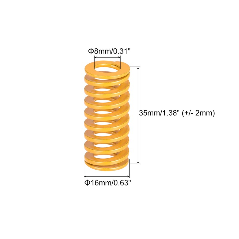 sourcing map 3D Printer Die Spring, 16mm OD 35mm Long