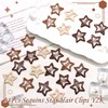 NAISKA 24Pcs Brown Star Snap Hair Barrettes No Slip Hair