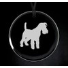 Crystal Glass Circle Ornament Keepsake Gift Miniature Schnauzer