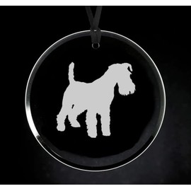 Crystal Glass Circle Ornament Keepsake Gift Miniature Schnauzer