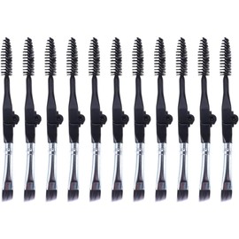 Mini Cepillo Doble Plegable para Cejas y Pestañas - Set 10 Piezas Negro ABOOFAN
