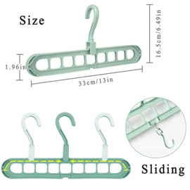 KiraKira coat hangers, scarf hangers, Hangers Space Saving, Magic Hangers, Cascading Hanger, Magic Hanger, 10 Pack Standard Hangers with 9 holes, non-slip hangers (wihte)