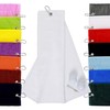 aztex Tri-Fold Golf Towel with Carabiner Clip, Cotton Velour, 590gsm,