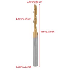 Flat Nose End Mill Coated Double-Flute End Mills Milling Tool CNC Router Bits with Storage Case 3.175mm Shank 2mm*12mm 10pcs/Set