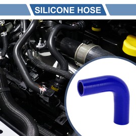 X AUTOHAUX 1 Pcs 32mm/1.26" ID 120mm/4.72" Length 90 Degrees Blue Car Silicone Hose Coolant Hose Universal