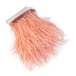 3 Yards 10-15cm Shrimp Pink Ostrich Feathers Trim Fringe for DIY Dress Sewing Crafts Costumes Decoration