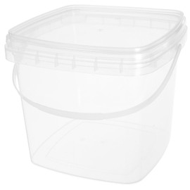 DEARMAMY Plastic Paint Pail, 5 L Clear Paint Bucket with Handle Lids Food Storage Buckets Empty Paint Cans Water Bucket