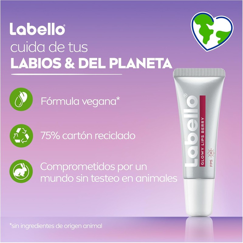 LABELLO Bálsamo Labial Glowy Lips Berry + FPS 30