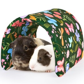 Hedgeink Guinea Pig Tunnel Rabbit Tunnels and Hides Rabbit Hideaway, Washable Guinea Pig House Toys Accessories Hamster House for Chinchilla Ferret Bunny Small Animals, Butterfly