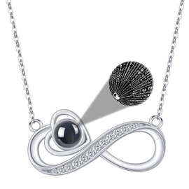 Kootwo Infinity Necklace 925 Sterling Silver Projection Stone Jewelry Infinity Necklace Sterling Silver Jewelry Gifts for Women