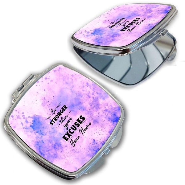Bleu Reign Compact Personalized Pocket Mirror Custom Name Purple Smoke