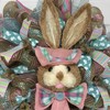 Easter Bunny Bonnet Wreath Handmade Deco Mesh