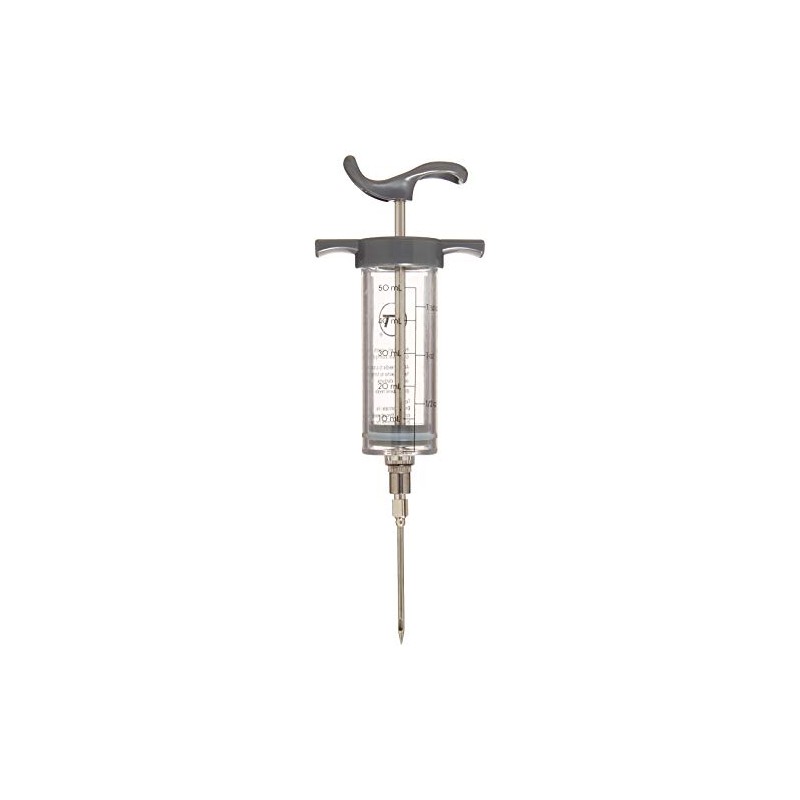 Outset Q120 Marinade Injector with Removable Needle, Stainless Steel and