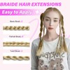 6PCS Braided Hair Extensions, 14 Inch Clip in Synthetic Braid