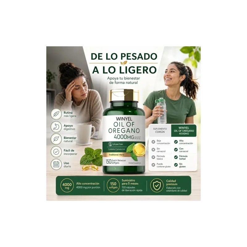 Aceite De Orégano 4000mg 150 Cápsulas Softgels
