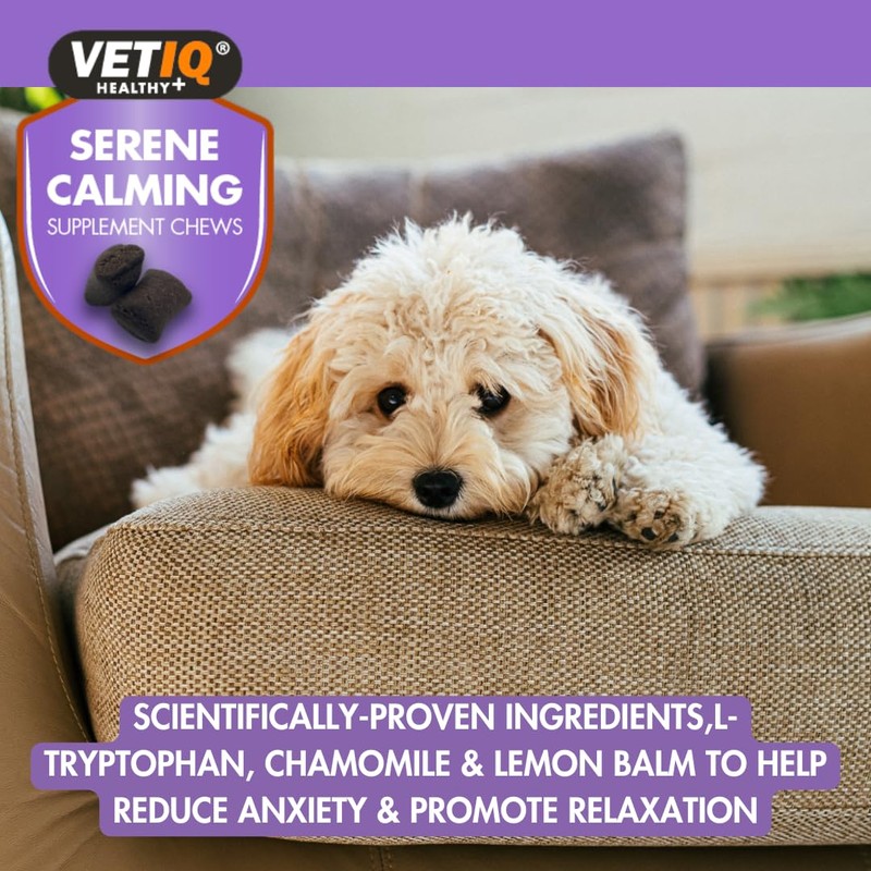 VETIQ Serene Calming Supplement Chews for Dogs and Puppies, Tablet